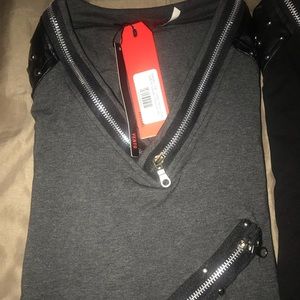 Vento charcoal zipper shirt retail $48 never worn